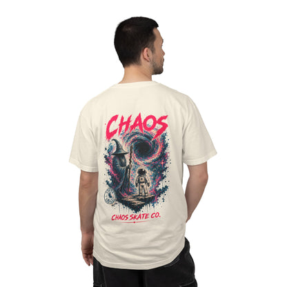 Chaos Skate Co Astronaut Wanderer Tee — Sorcerer’s Realm Skateboard Art
