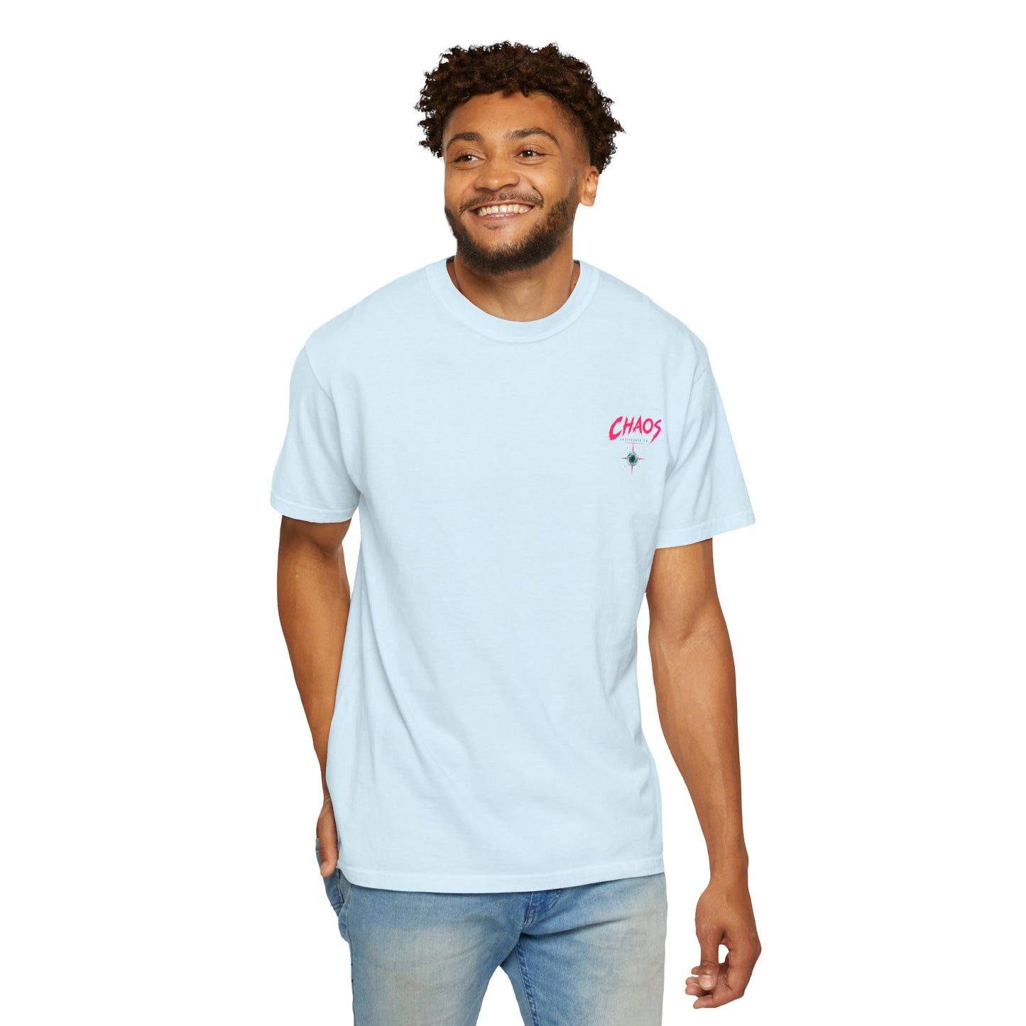 Chaos Skate Co Astronaut Wanderer Tee — Sorcerer’s Realm Skateboard Art